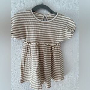 Quincy Mae Taupe and Cream Striped Darla Dress and Bloomers